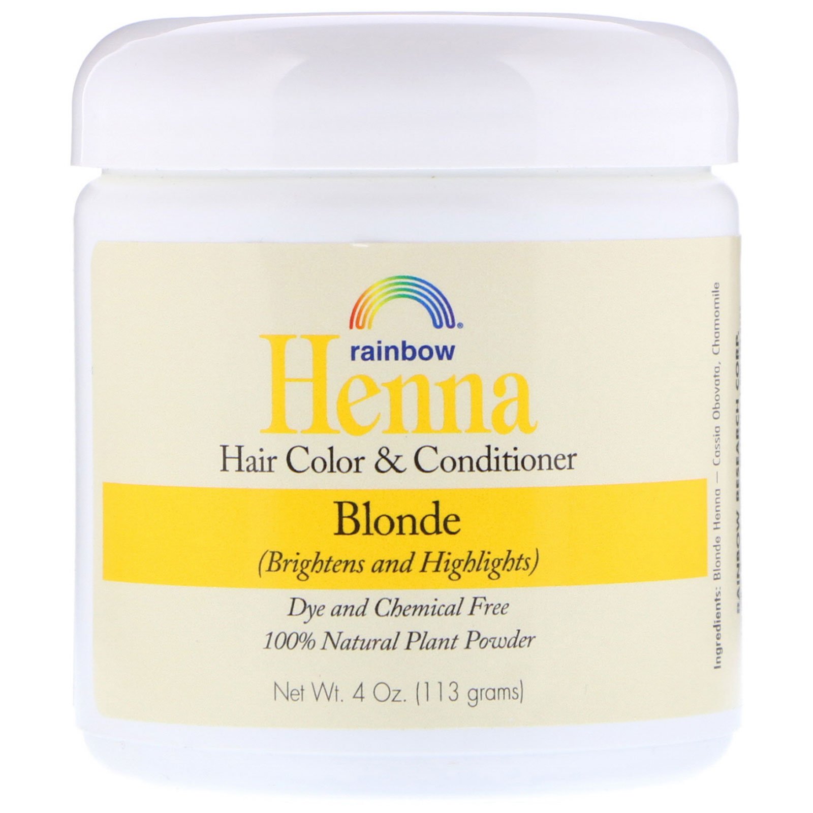 Comprar Rainbow Research, Henna, Tintura de cabelo e condicionador, loiro, 4 oz (113 g)