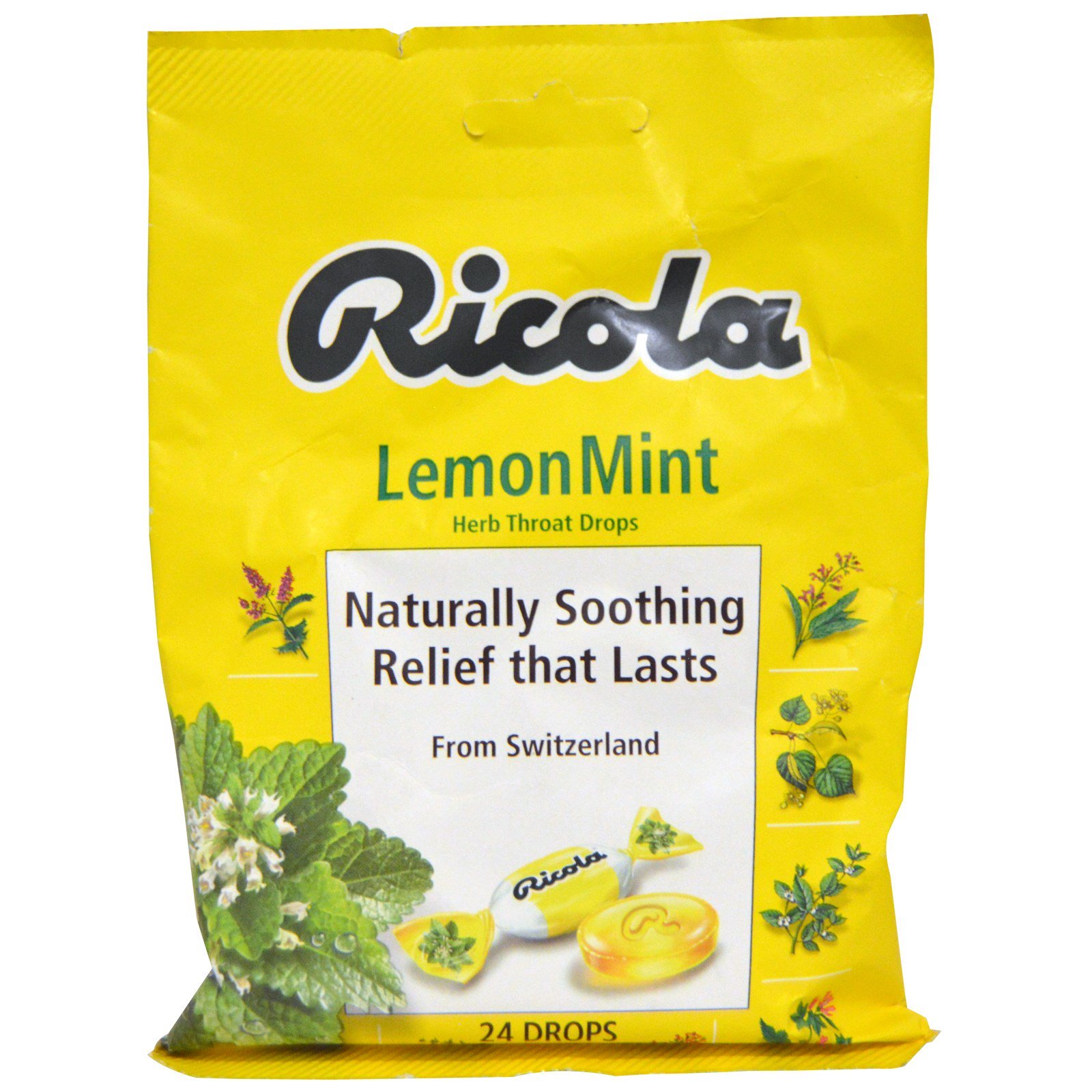 Comprar Ricola, Drops Herbais para a Garganta, Limão com Hortelã, 24 Drops