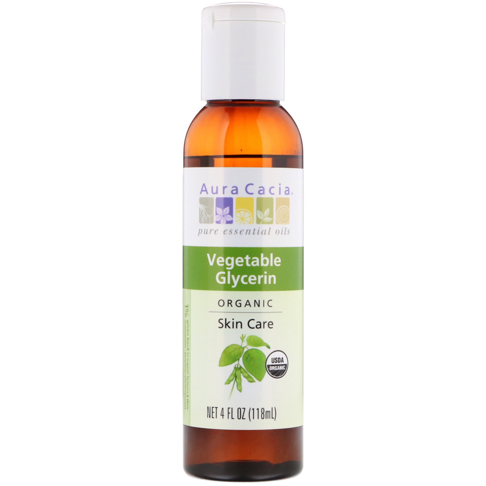 Comprar Aura Cacia, Glicerina Vegetal Orgânica para Cuidados com a Pele, 4 fl oz (118 ml)