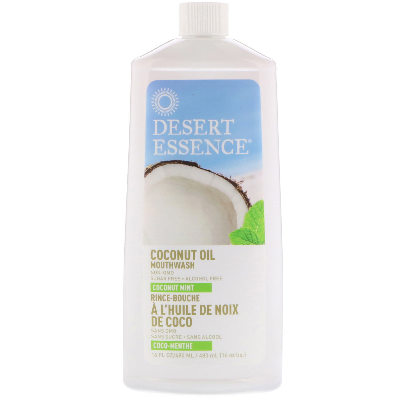 Comprar Desert Essence, Colutório com óleo de coco, coco e menta, 16 fl oz (480 ml)