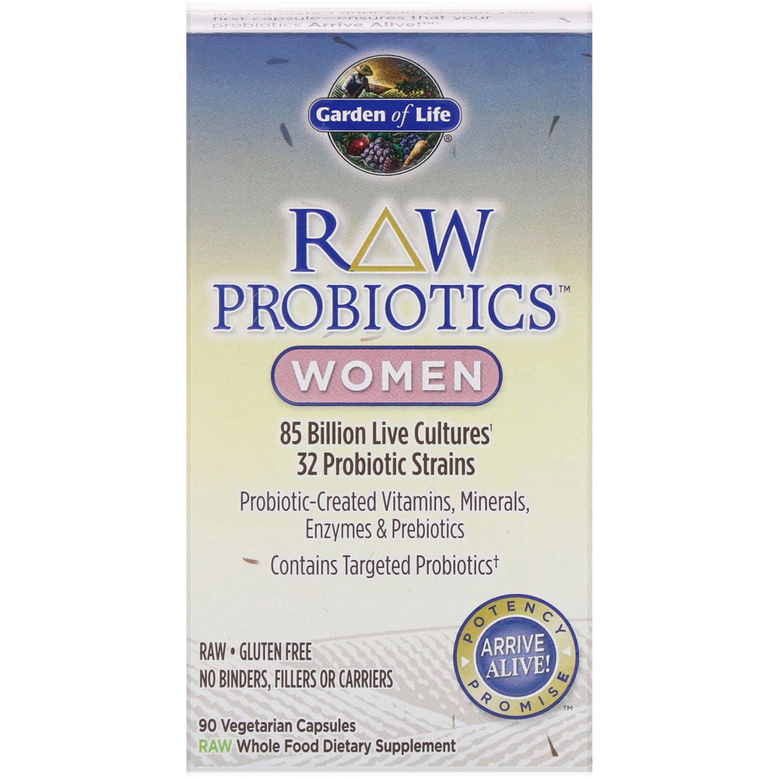 Comprar Garden of Life, RAW Probiotics, Mulheres, 90 Cápsulas Vegetais