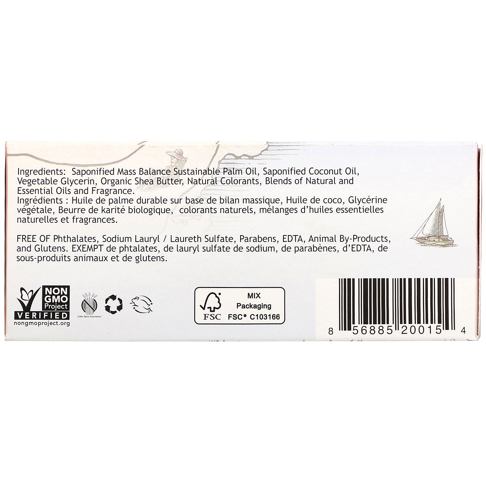 Comprar South of France, Mediterranean Fig, French Milled Soap with Organic Shea Butter, 6 oz (170 g) - Imagem 3
