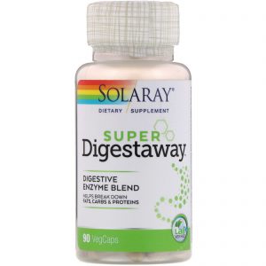 Comprar Solaray, Super Digestaway, Mistura de Enzimas Digestivas, 90 Cápsulas Vegetais
