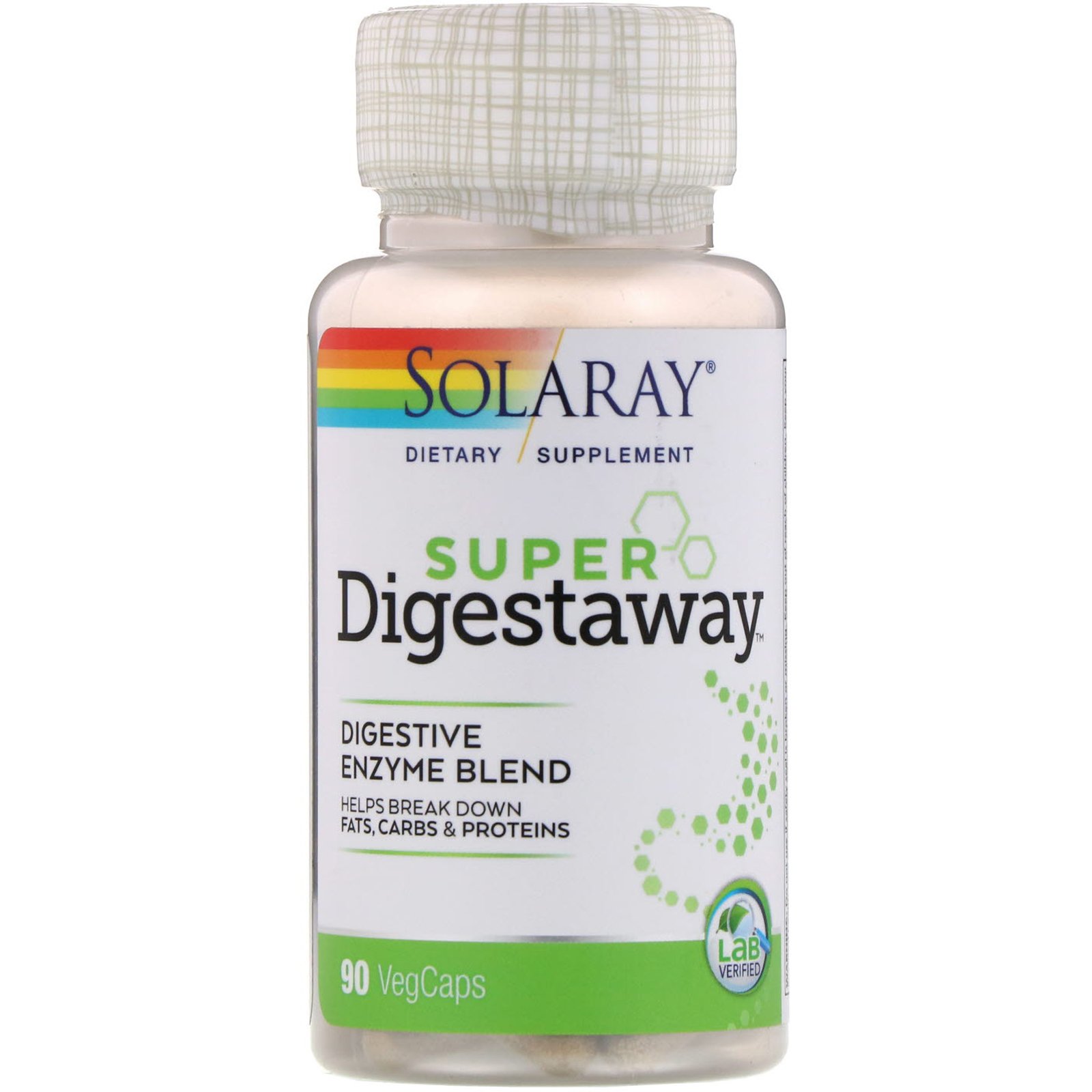 Comprar Solaray, Super Digestaway, Mistura de Enzimas Digestivas, 90 Cápsulas Vegetais