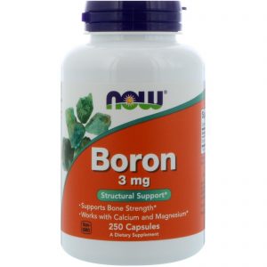 Comprar Now Foods, Boro, 3 mg, 250 Cápsulas