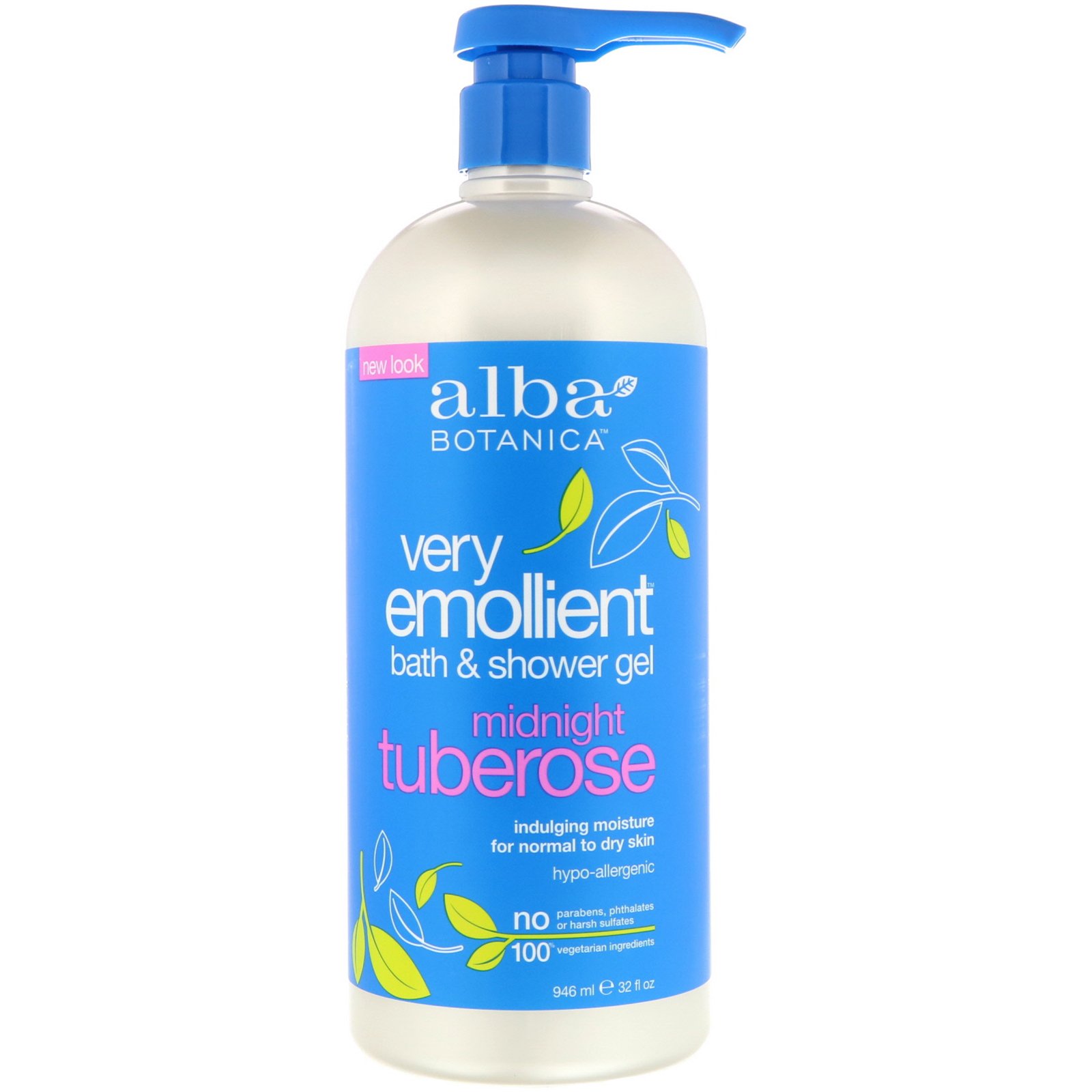 Comprar Alba Botanica, Emoliente Natural de Banho e Gel de banho, Tuberosa da Meia-noite, 32 fl oz (946 ml)