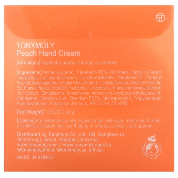 Comprar Tony Moly, Peach Hand Cream, 1.05 oz (30 g) - Imagem 4