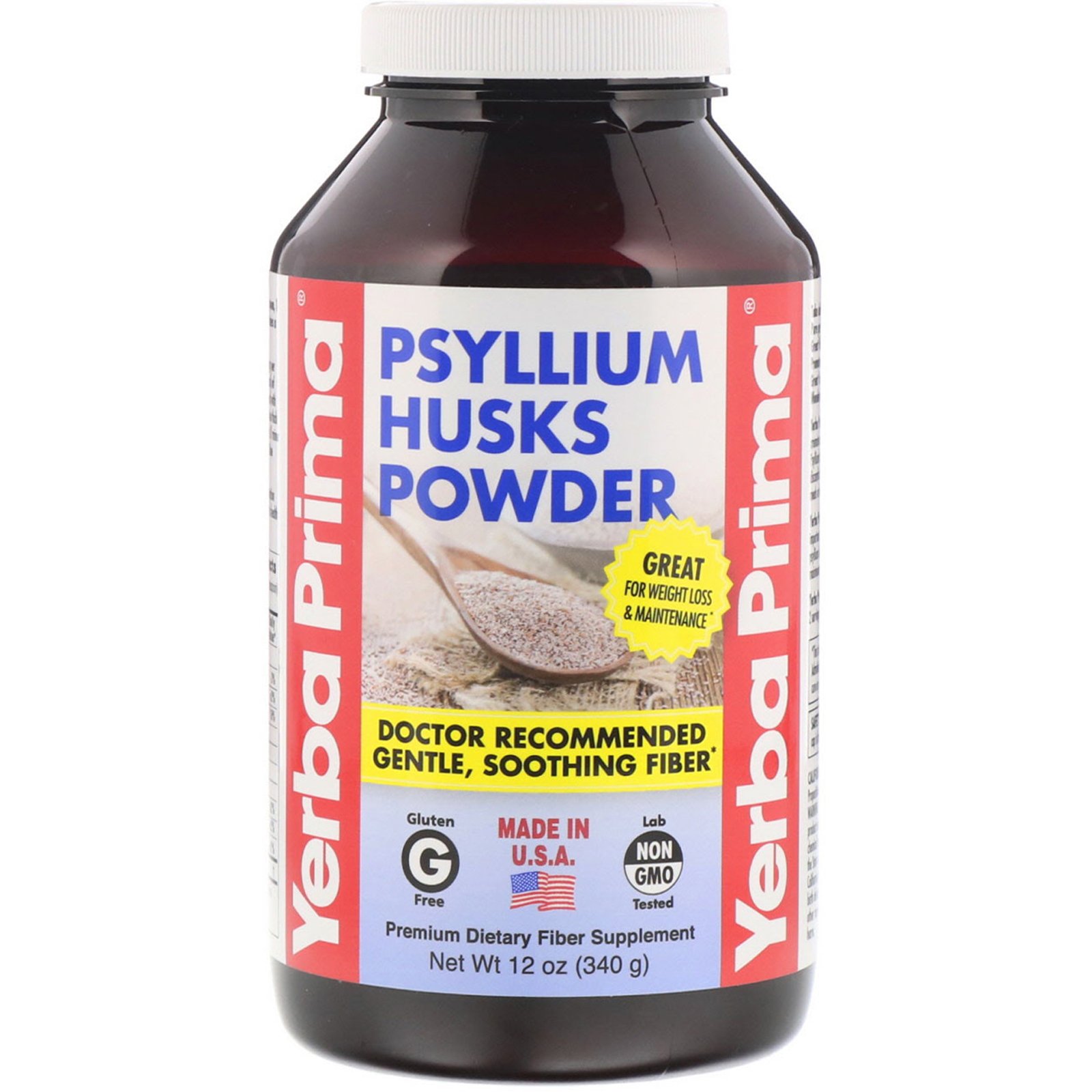 Comprar Yerba Prima, Cascas de Psyllium em Pó, 12 oz (340 g)