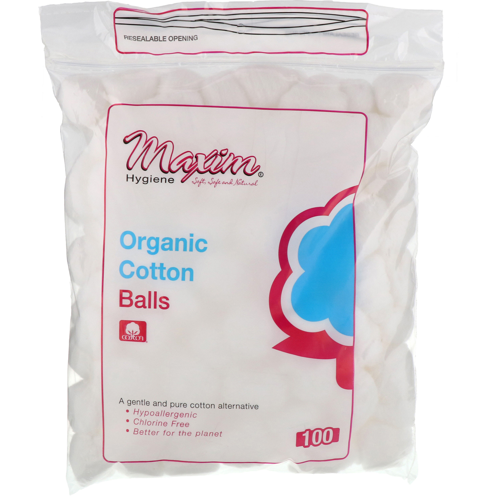 Comprar Maxim Hygiene Products, Bolas de Algodão Orgânicas, 100 Unidades no Total