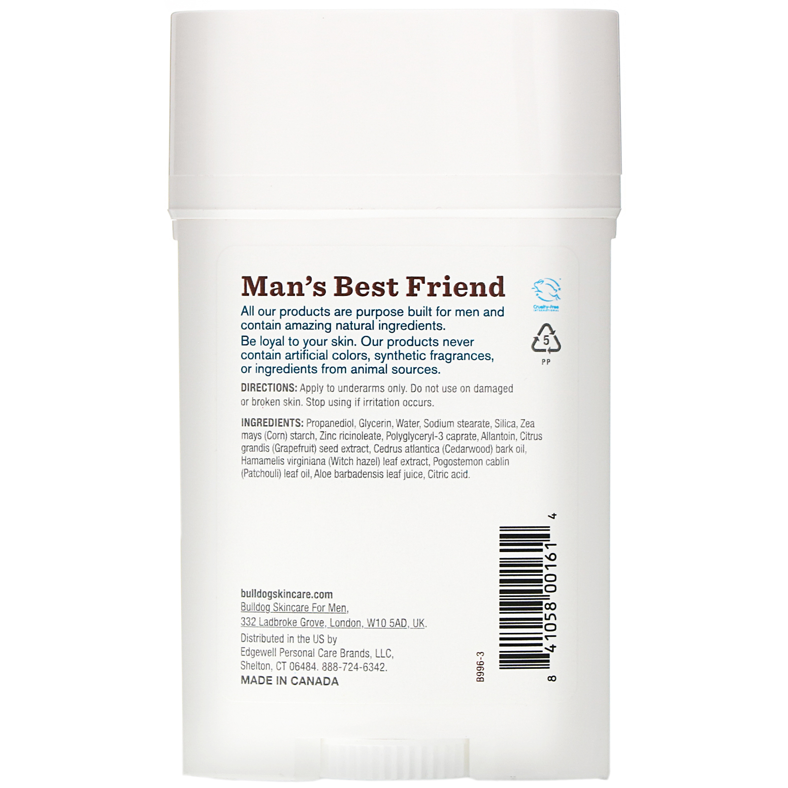 Comprar Bulldog Skincare For Men, Desodorante de Cedro e Patchuli, 2,4 oz (68 g) - Imagem 2