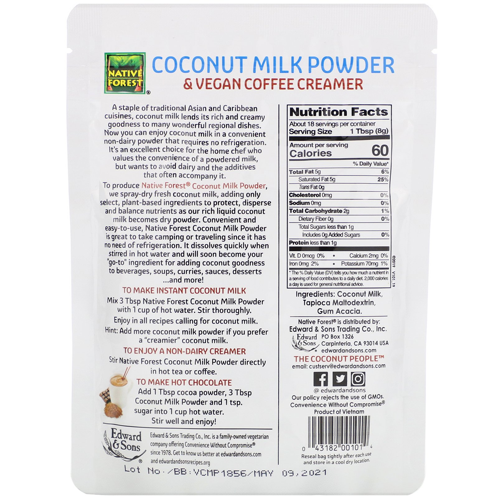 Comprar Edward & Sons, Leite de Coco em Pó, 150 g (5,25 oz) - Imagem 2