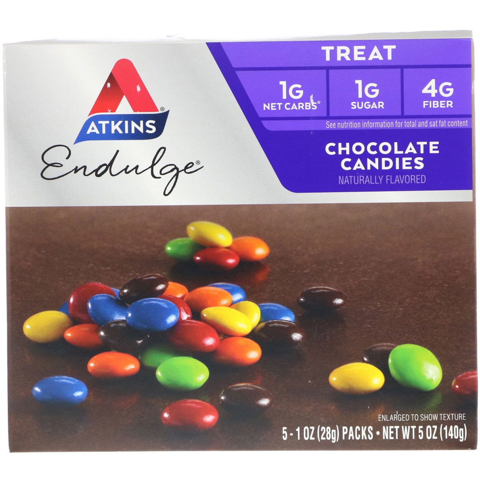 Comprar Atkins, Endulge, Bombons de Chocolate, 5 Pacotes, 1 oz (28 g) Cada