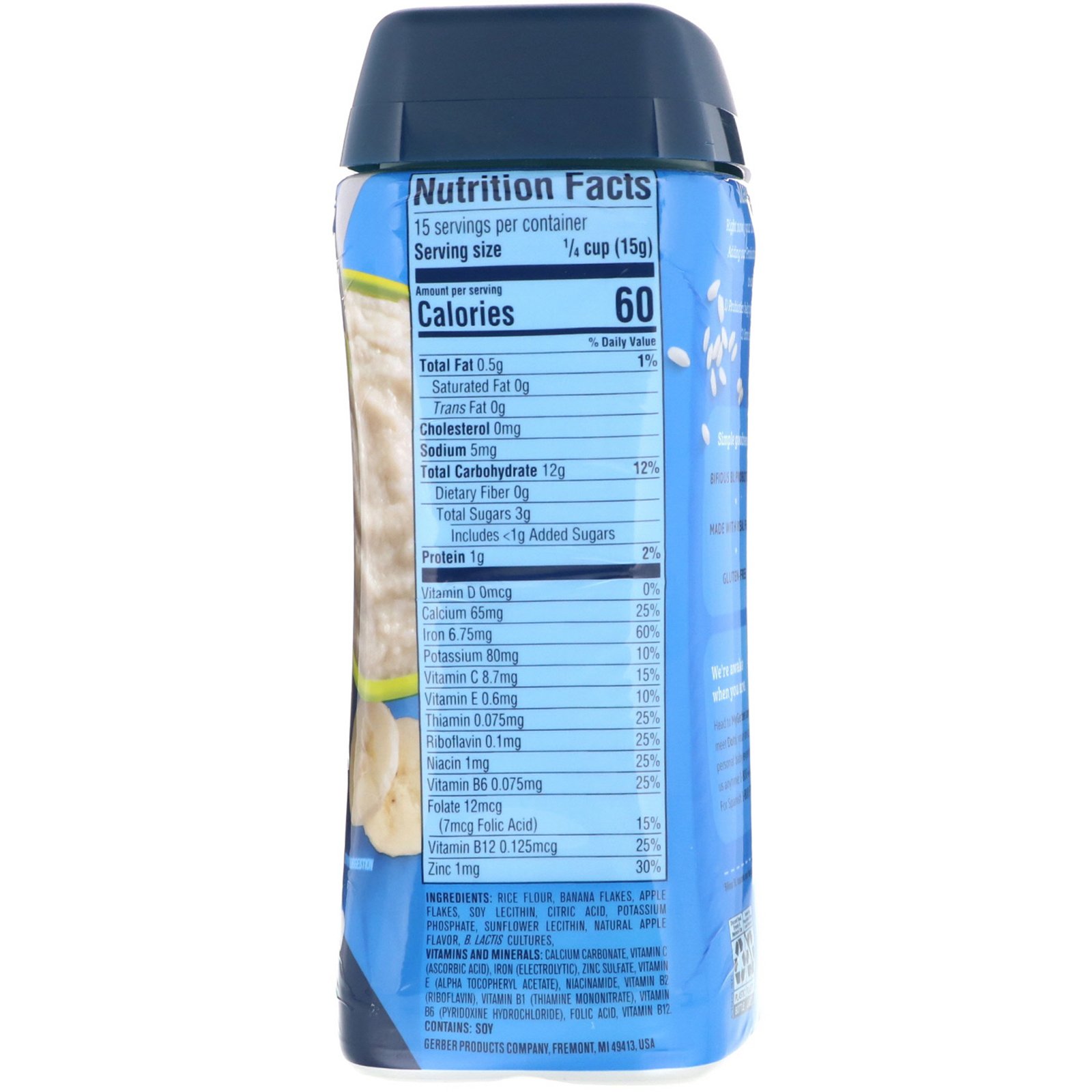Comprar Gerber, Probiotic Rice Cereal, Banana Apple, 8 oz (227 g) - Imagem 2