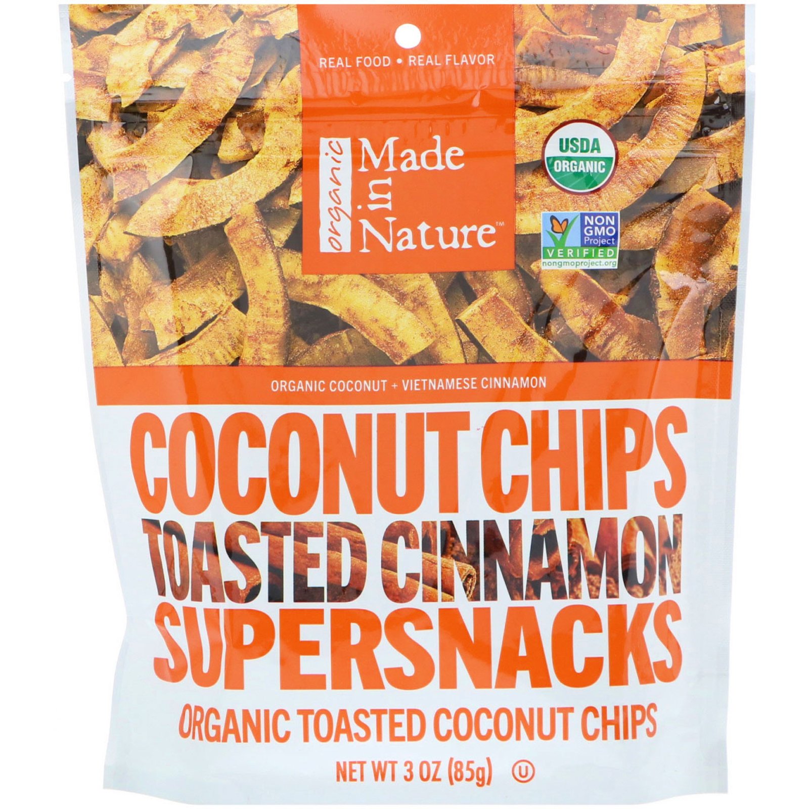 Comprar Made in Nature, Chips de Coco Orgânico, Superlanches com Canela Torrada, 85 g (3 oz)