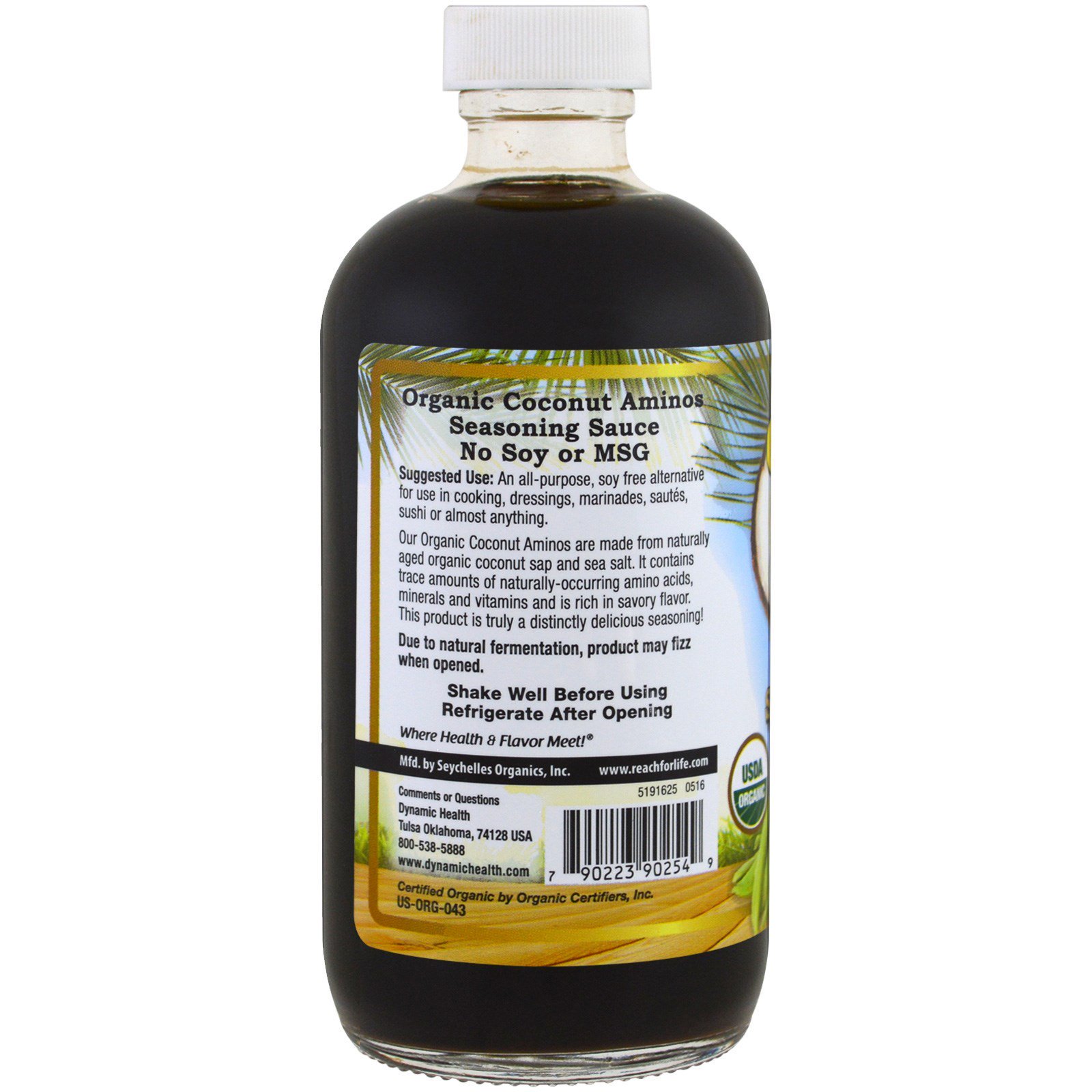 Comprar Dynamic Health Laboratories, Organic Coconut Aminos, Molho, 237 ml (8 fl oz) - Imagem 3