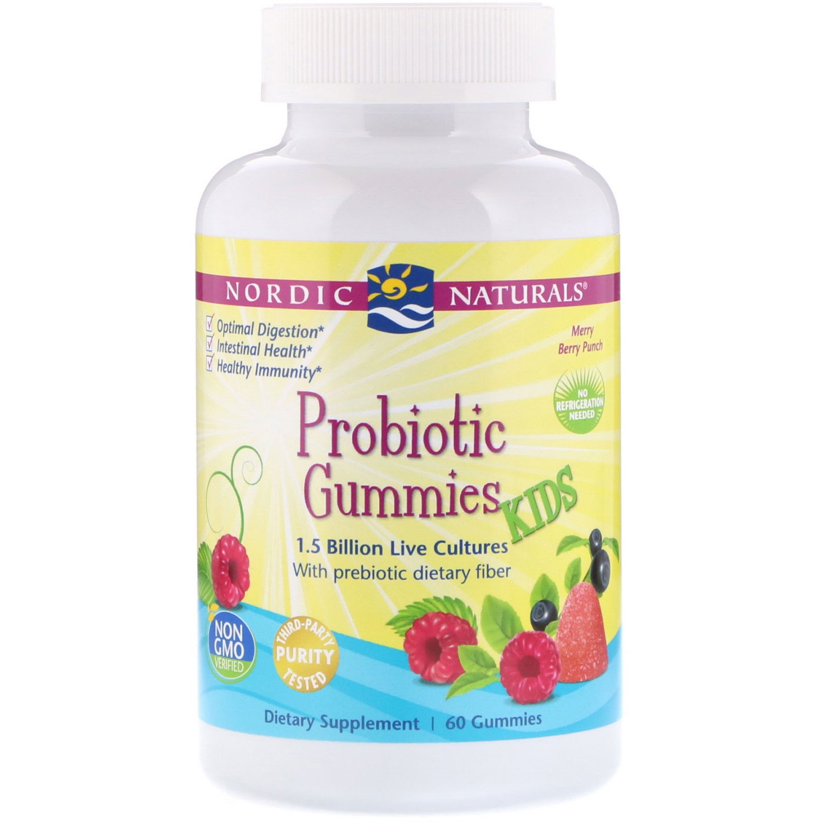 Comprar Nordic Naturals, Probiotic Gummies Kids, Merry Berry Punch, 60 Gummies
