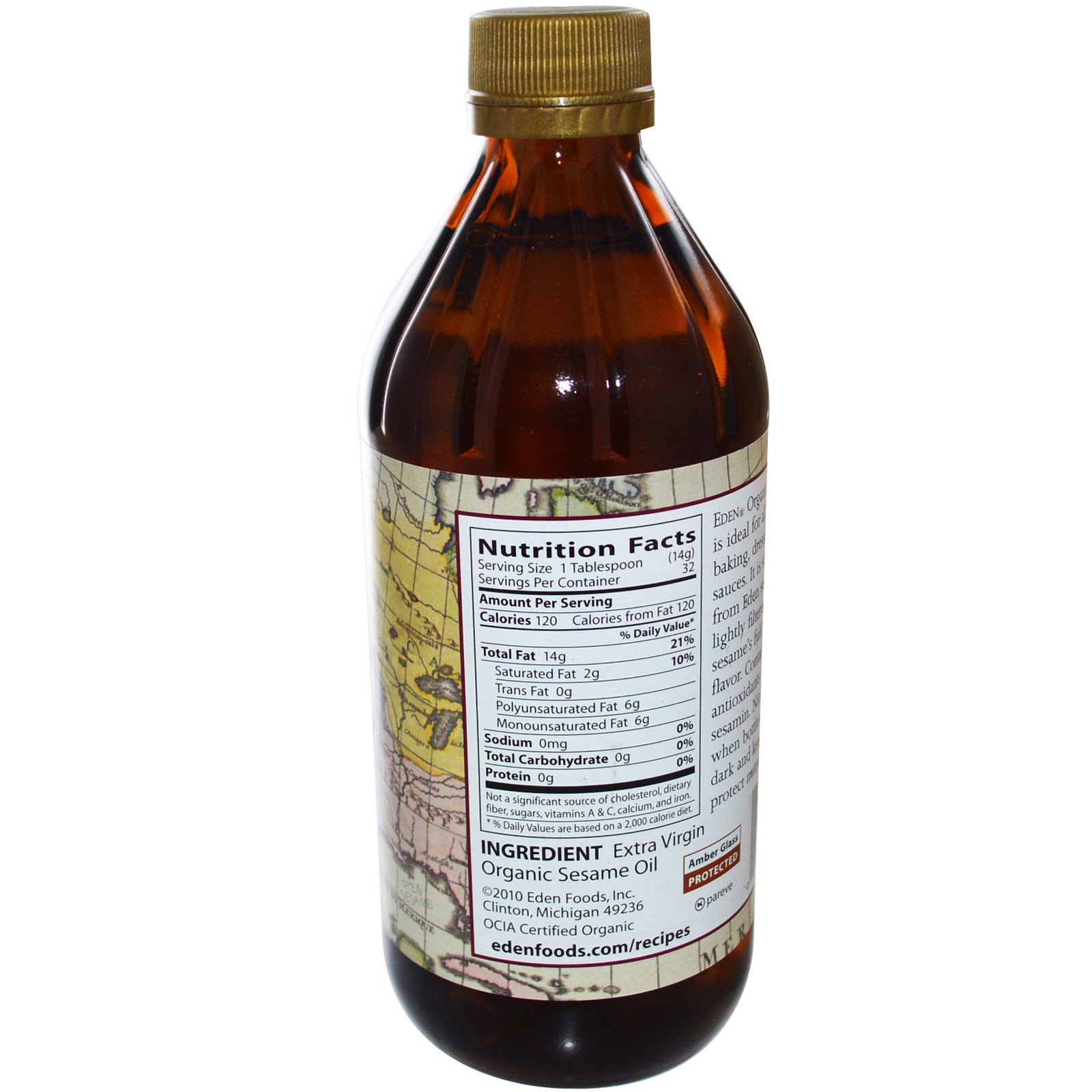 Comprar Eden Foods, Óleo de Gergelim Orgânico, Não Refinado, 16 onças fluidas (473 mL) - Imagem 2