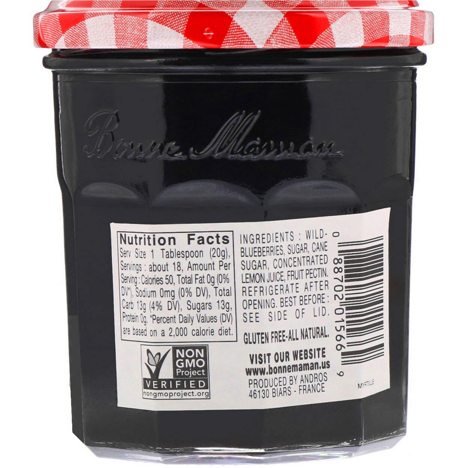 Comprar Bonne Maman, Wild Blueberry Preserves, 13 oz (370 g) - Imagem 2