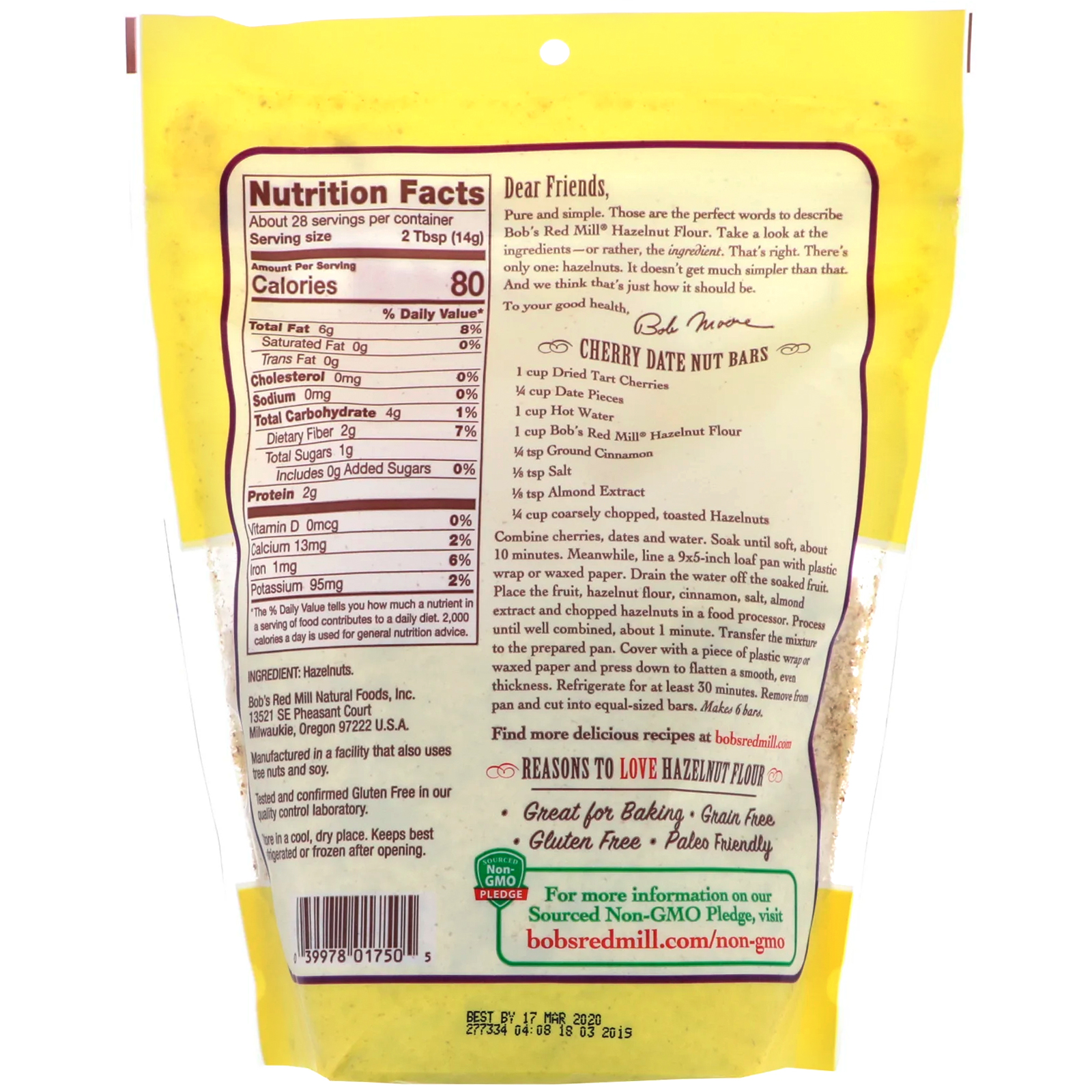 Comprar Bob's Red Mill, Farinha de Avelã Finamente Moída, Sem Glúten, 14 oz (396 g) - Imagem 2