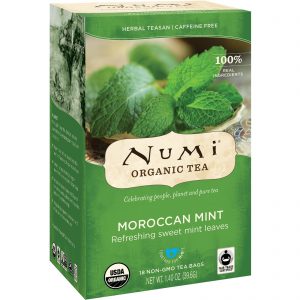 Comprar Numi Tea, Chá Orgânico, Teasan Herbal, Menta do Marrocos, Sem Cafeína, 18 Saquinhos de Chá, 1,40 oz (39,6 g)