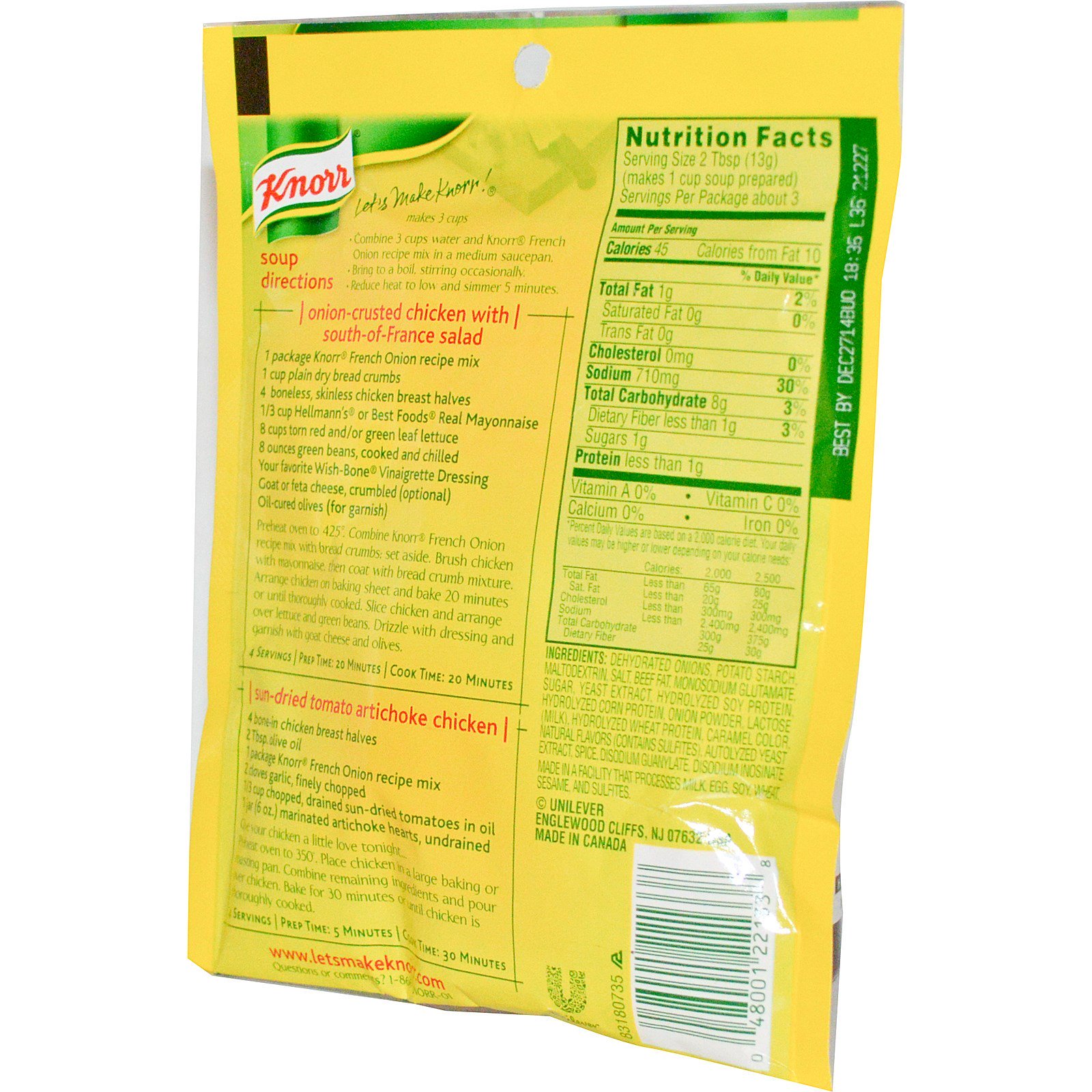 Comprar Knorr, Mistura para Receitas Cebola Francesa, 1.4 oz (40 g) - Imagem 2