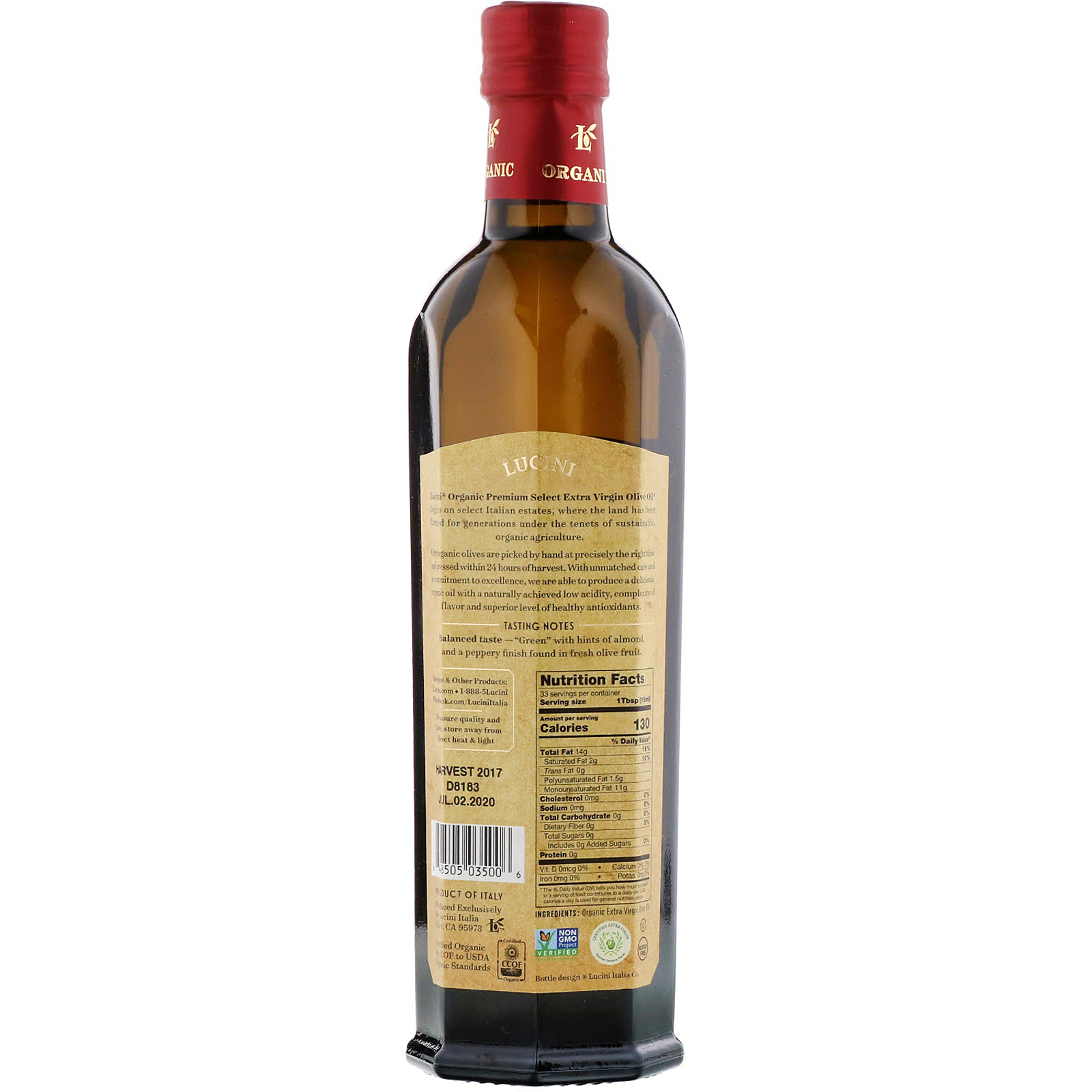 Comprar Lucini, Premium Select, Organic Extra Virgin Olive Oil, 16.9 fl oz (500 ml) - Imagem 2