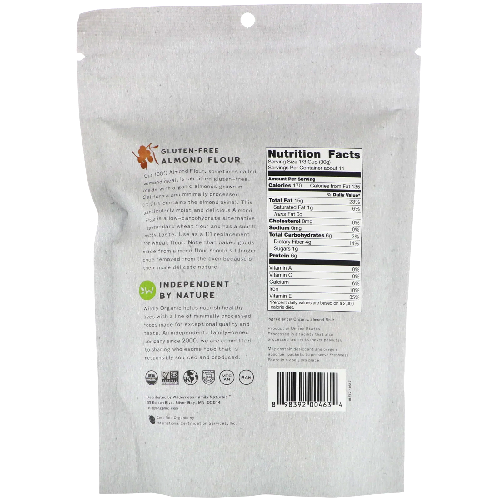 Comprar Wildly Organic, Gluten-Free Almond Flour, 12 oz (340 g) - Imagem 2