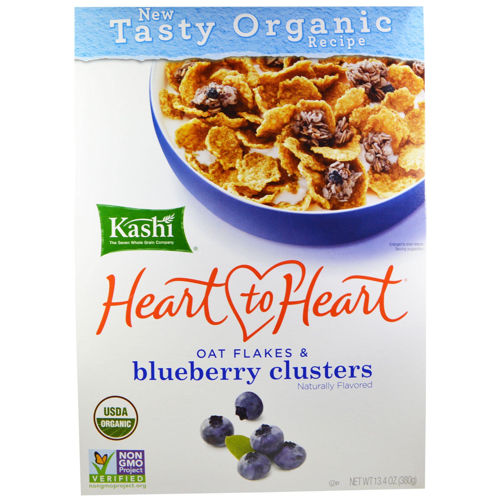 Comprar Kashi, Heart to Heart, Flocos de Aveia e Pedaços de Blueberry, 380 g (13,4 oz)