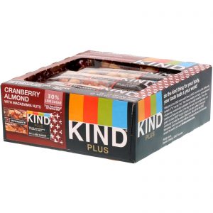 Comprar KIND Bars, Kind Plus, Cranberry Almond + Antioxidants with Macadamia Nuts, 12 Bars, 1.4 oz (40 g) Each