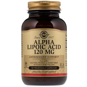 Comprar Solgar, Ácido Alfalipoico, 120 mg, 60 Cápsulas Vegetais