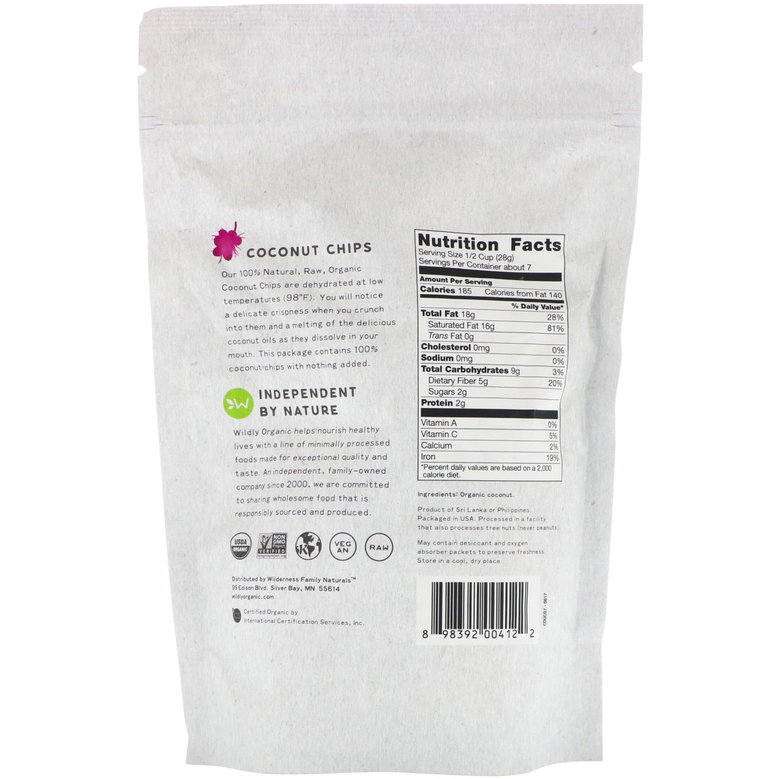 Comprar Wildly Organic, Coconut Chips, 7 oz (198 g) - Imagem 2