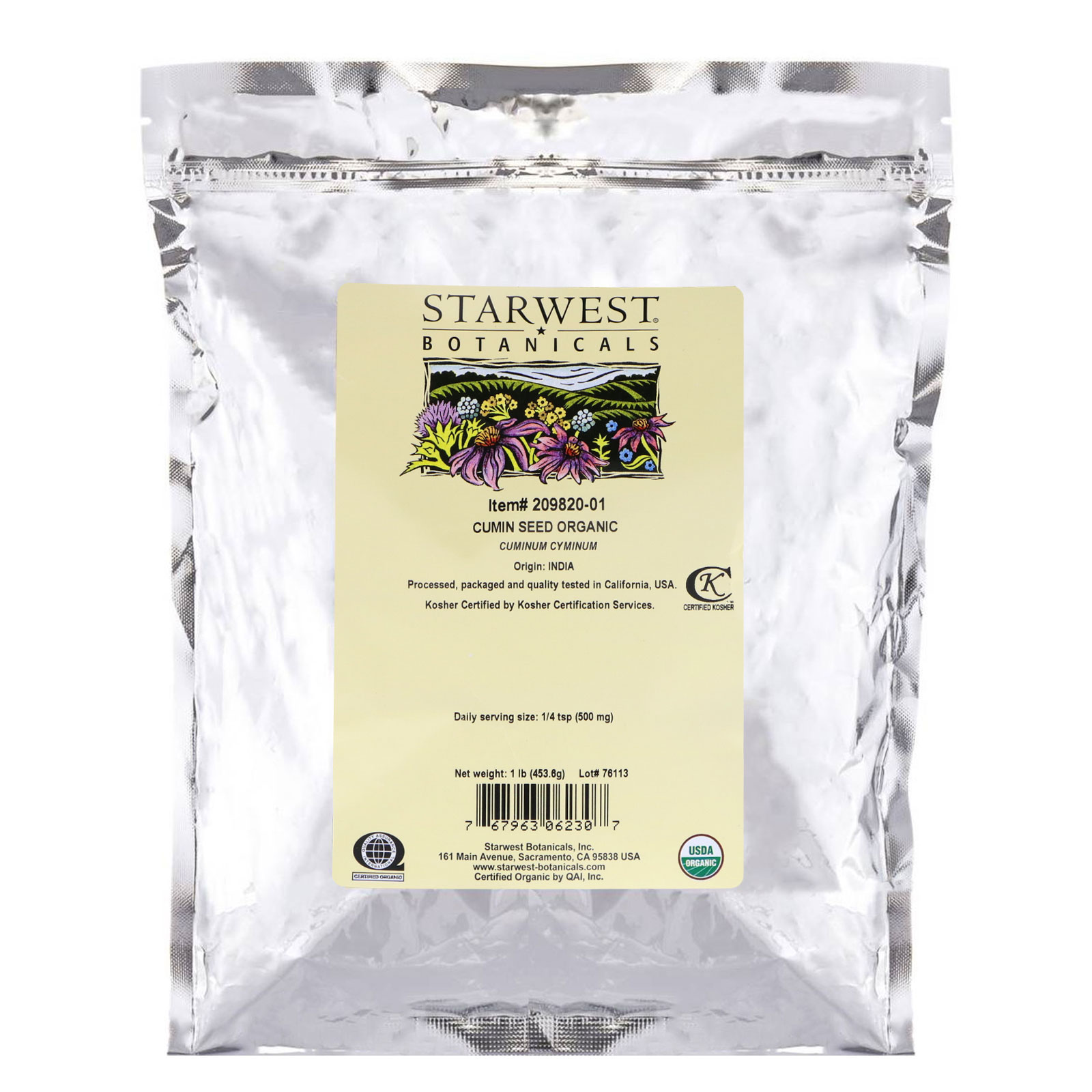 Comprar Starwest Botanicals, Semente de Cominho Orgânica, 453,6 g (1 lb) - Imagem 2
