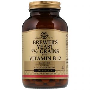 Comprar Solgar, Levedura de Cerveja, 7 1/2 Grãos, com Vitamina B12, 250 Comprimidos