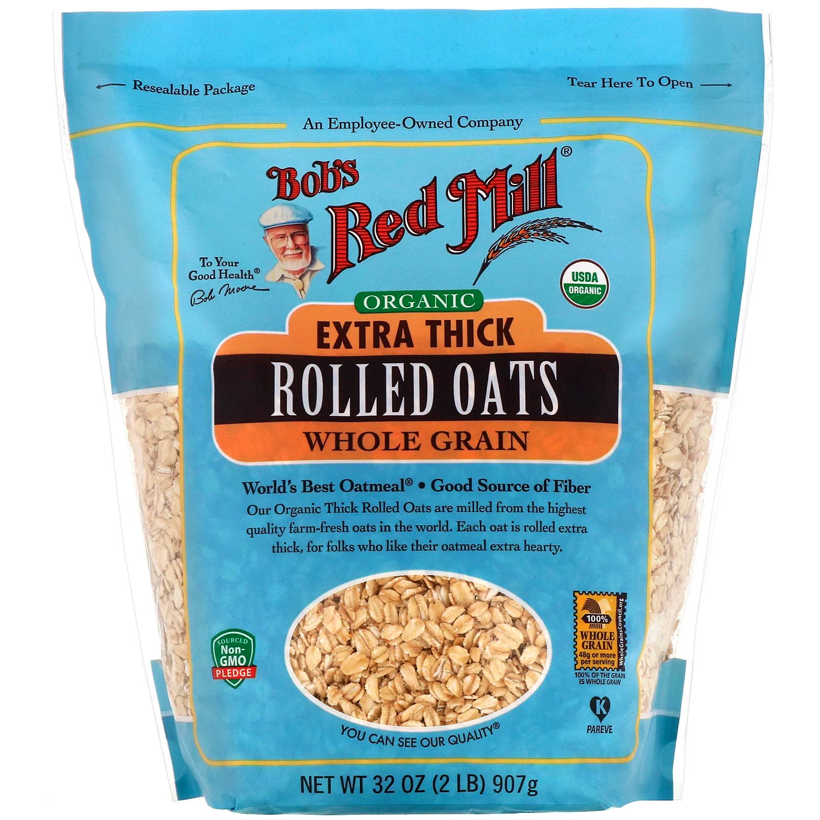 Comprar Bob's Red Mill, Organic Extra Thick Rolled Oats, Whole Grain, 32 oz (907 g)