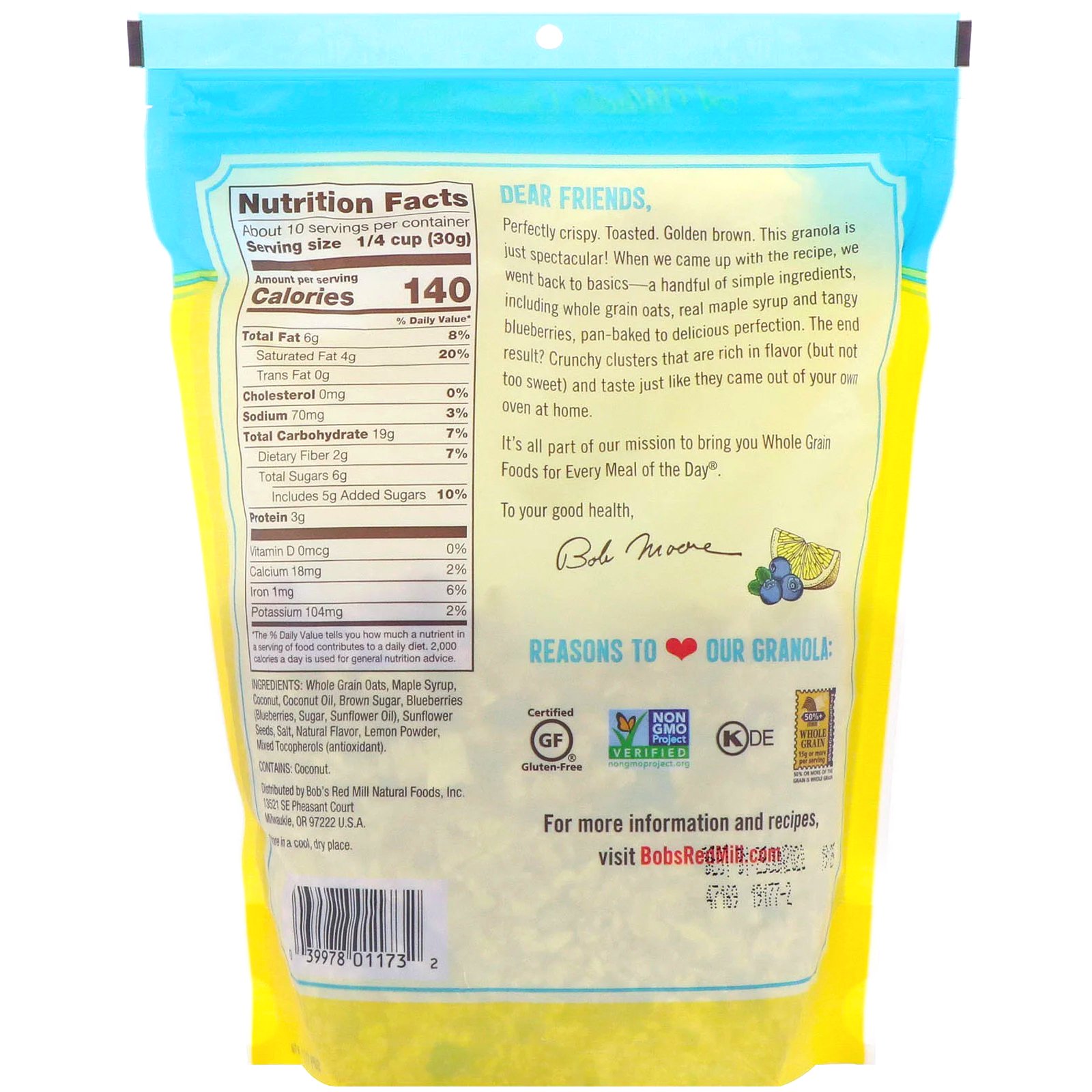 Comprar Bob's Red Mill, Granola Assada, Limão e Mirtilo, 312 g (11 oz) - Imagem 2