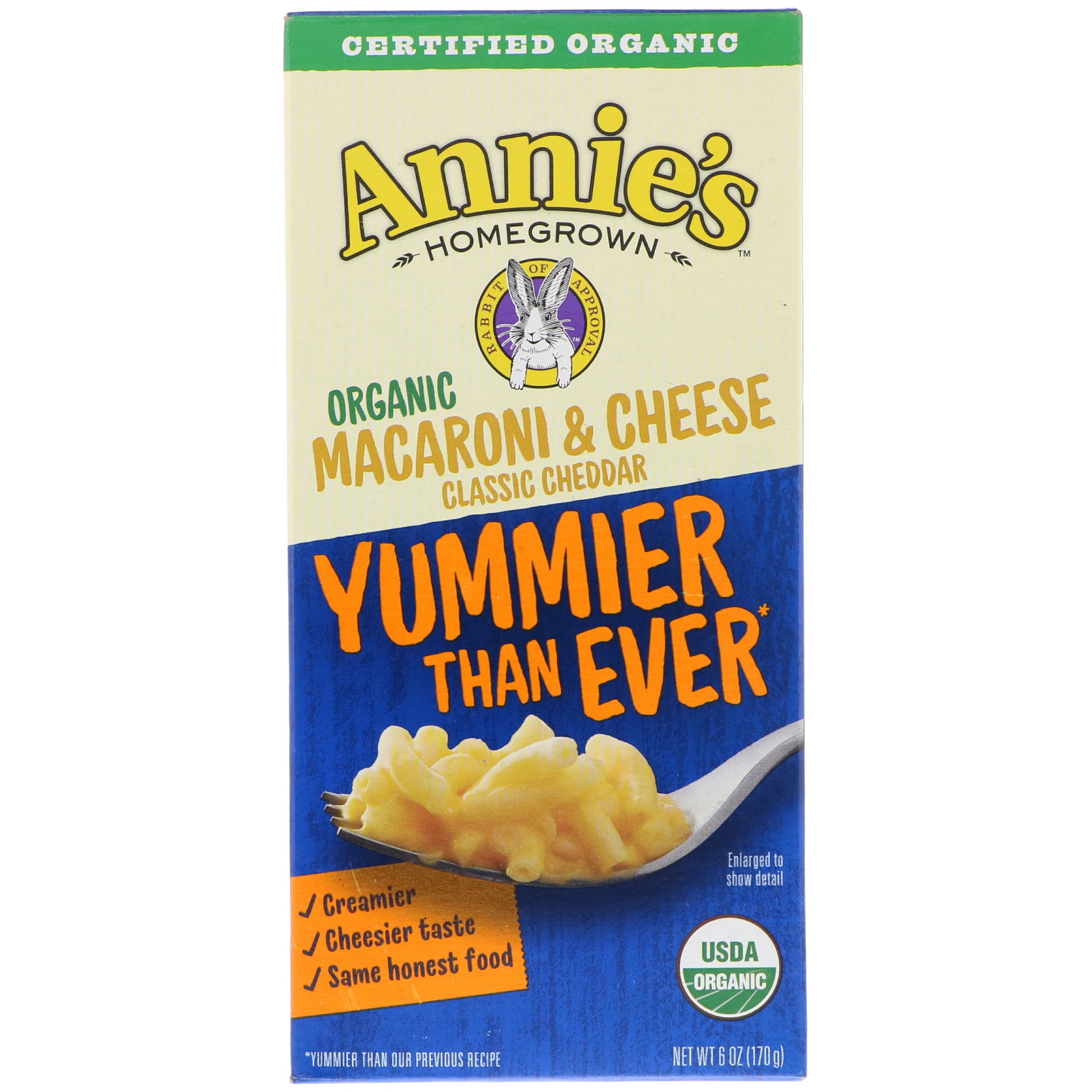 Comprar Annie's Homegrown, Organic Macaroni & Cheese, Classic Cheddar, 6 oz (170 g)