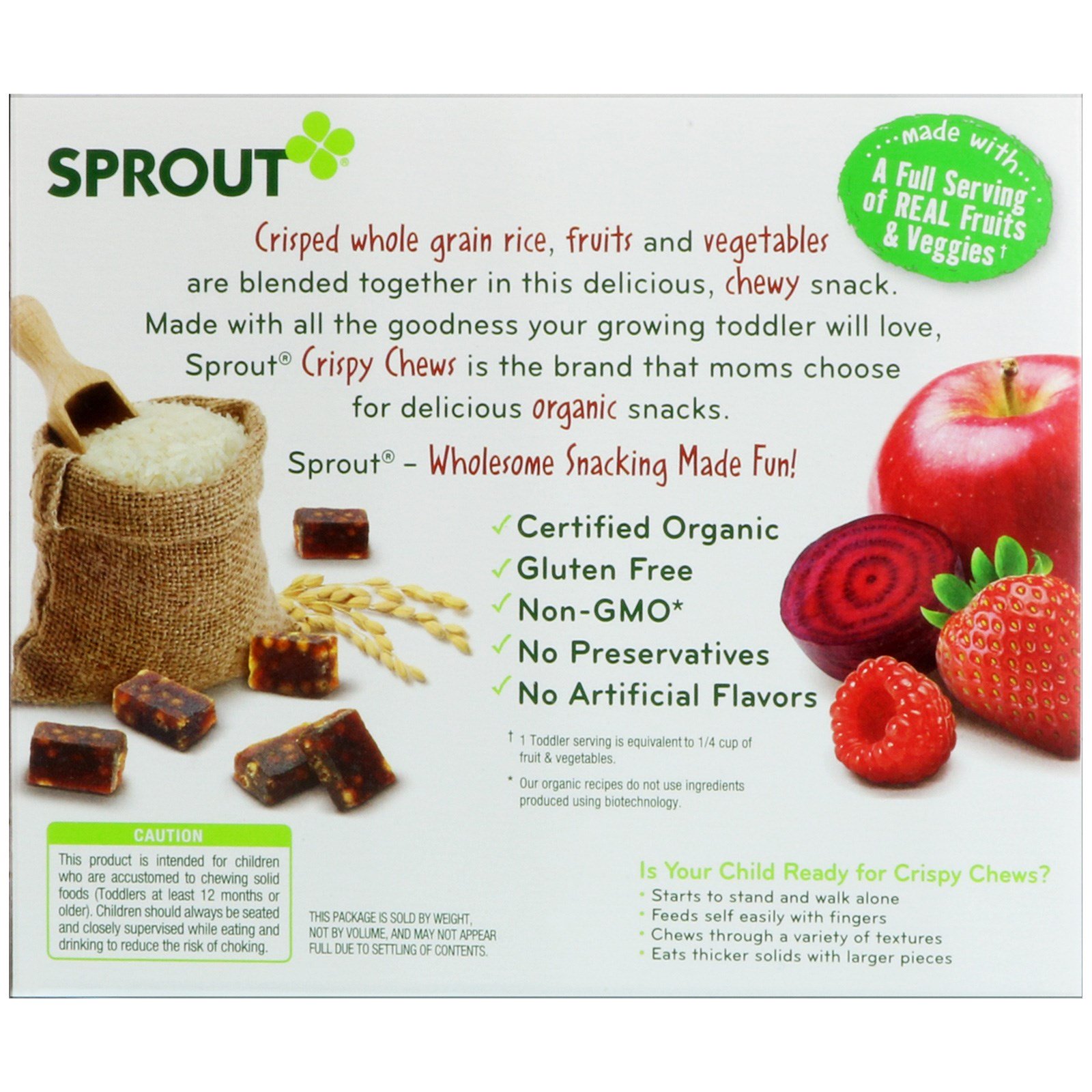 Comprar Sprout Organic, Mordidas crocantes, Fruta vermelha e Beterraba, 5 pacotes, 0,63 onças (18 g) cada - Imagem 3