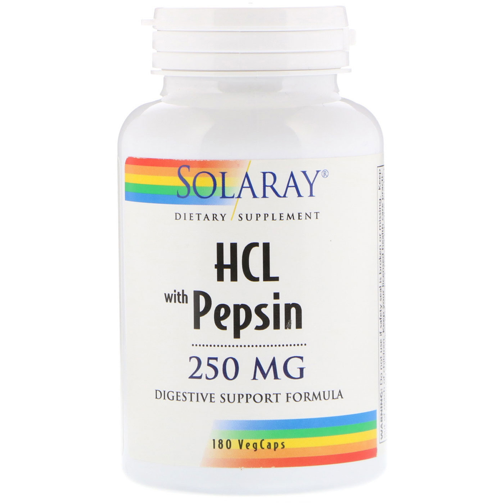 Comprar Solaray, HCL with Pepsin, 250 mg, 180 Capsules