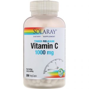 Comprar Solaray, Vitamina C de Liberação Programada, 1.000 mg, 250 Cápsulas Vegetais