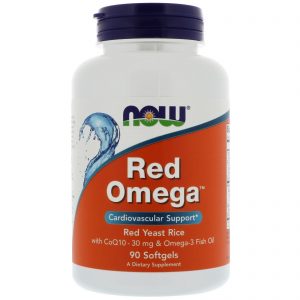 Comprar Now Foods, Red Omega, Red Yeast Rice with CoQ10, 30 mg, 90 Softgels