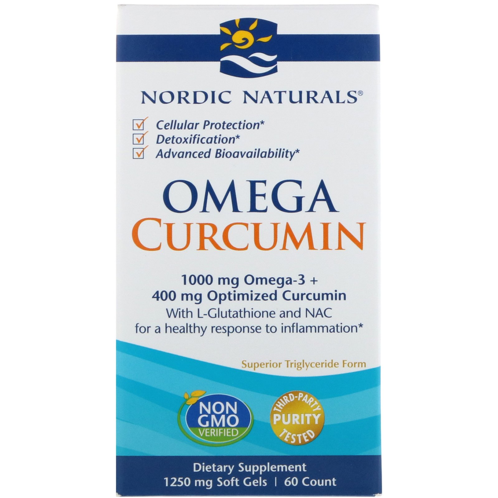 Comprar Nordic Naturals, Ômega Curcumina, 1.250 mg, 60 Cápsulas Softgel