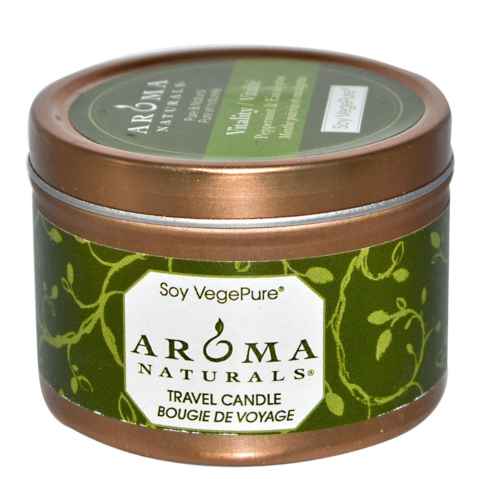 Comprar Aroma Naturals, Soy VegePure, Vitalidade, Vela para Viagens, Hortelã e Eucalipto, 2,8 oz (79,38 g)