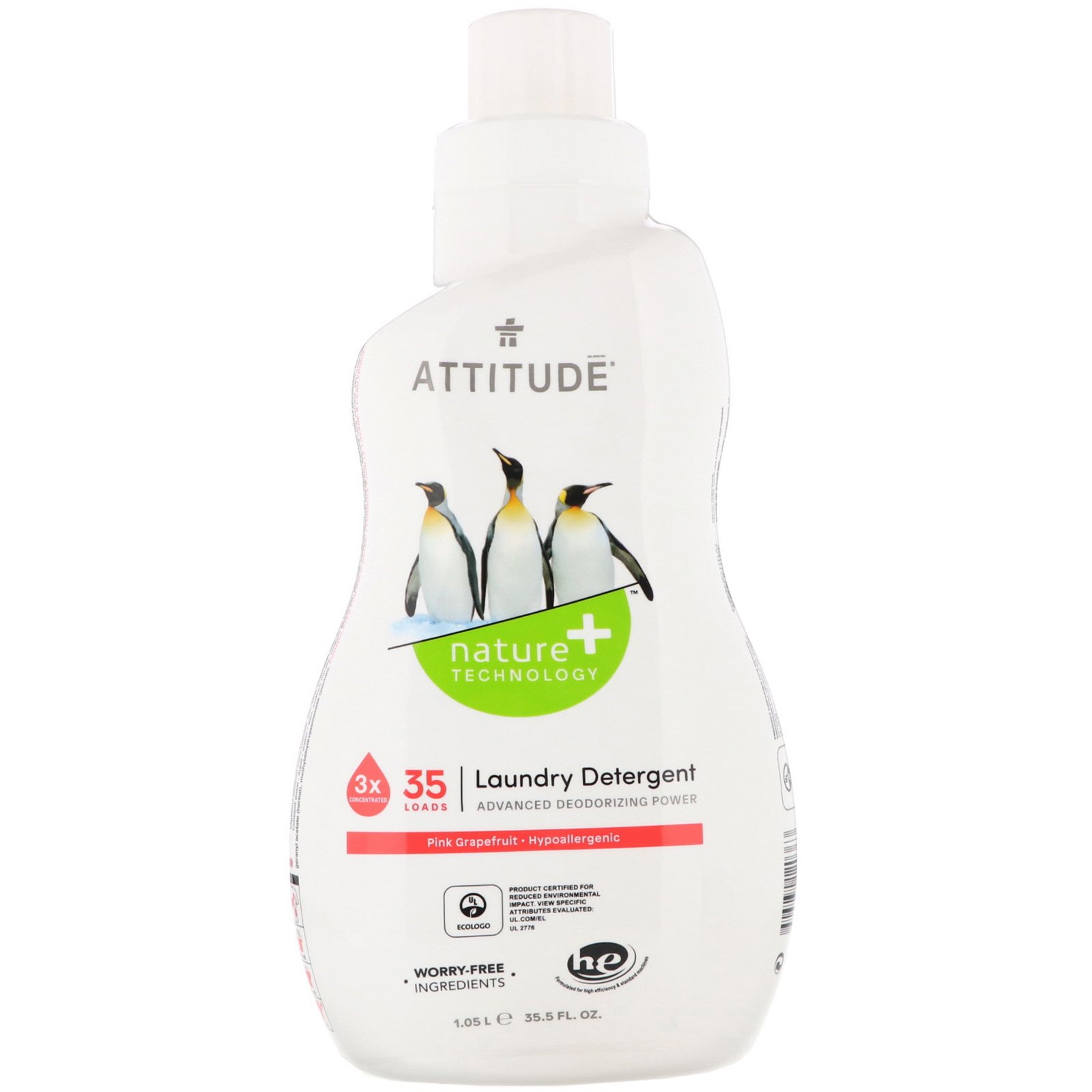 Comprar ATTITUDE, Sabão para Roupas, Toranja Rosa, 35,5 oz fl (1,05 l)