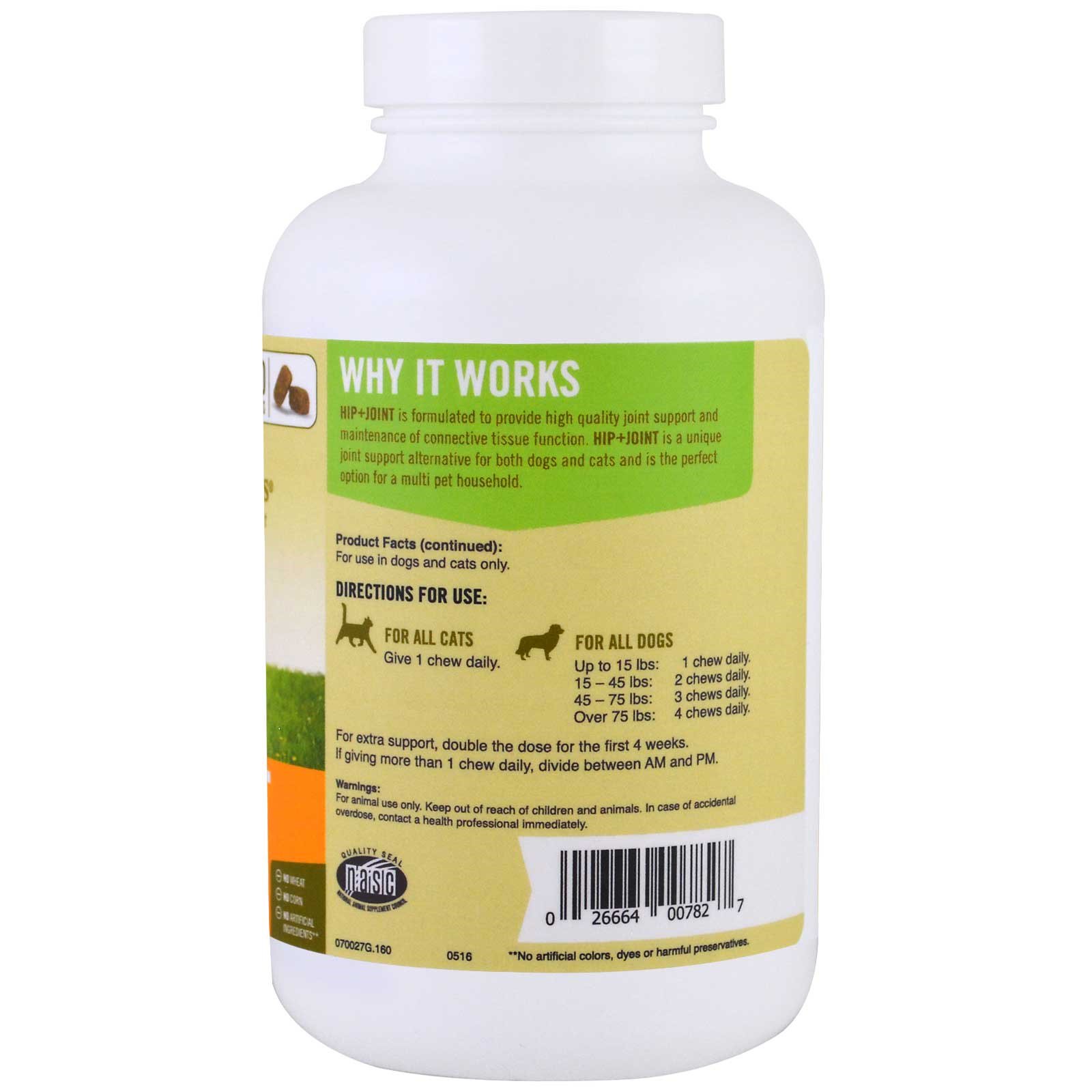 Comprar Pet Naturals of Vermont, Hip + Joint, Para Cães e Gatos, 160 Pastilhas Mastigáveis - Imagem 3