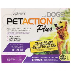 Comprar PetAction Plus, For Dogs, 45-88 lbs, 3 Doses - 0.091 fl oz (2.68 ml) Each