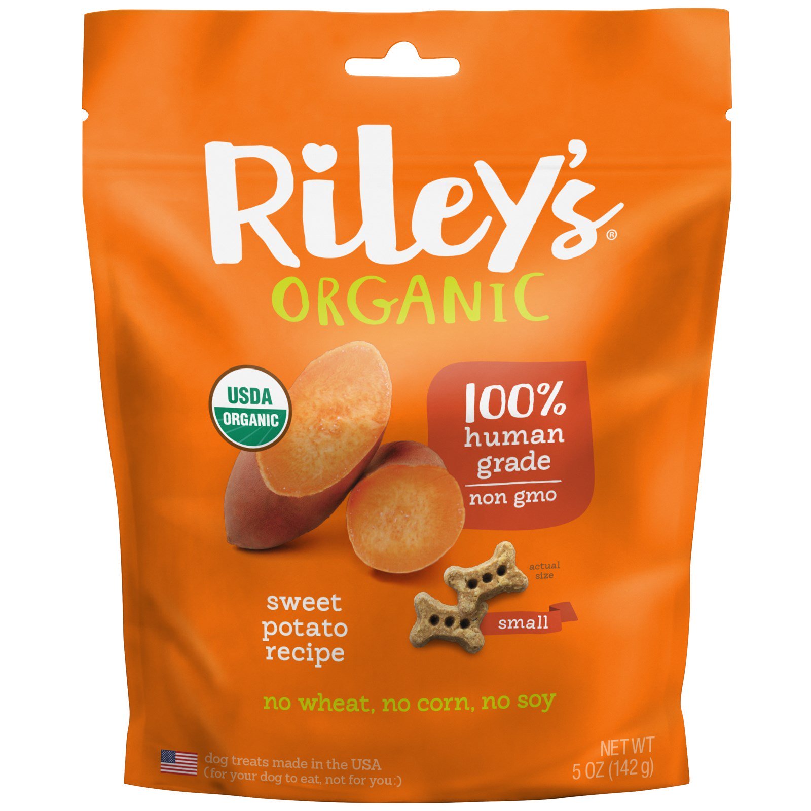 Comprar Riley’s Organics, Petiscos para Cães, Ossinhos, Receita de Batata Doce, 5 oz (142 g)