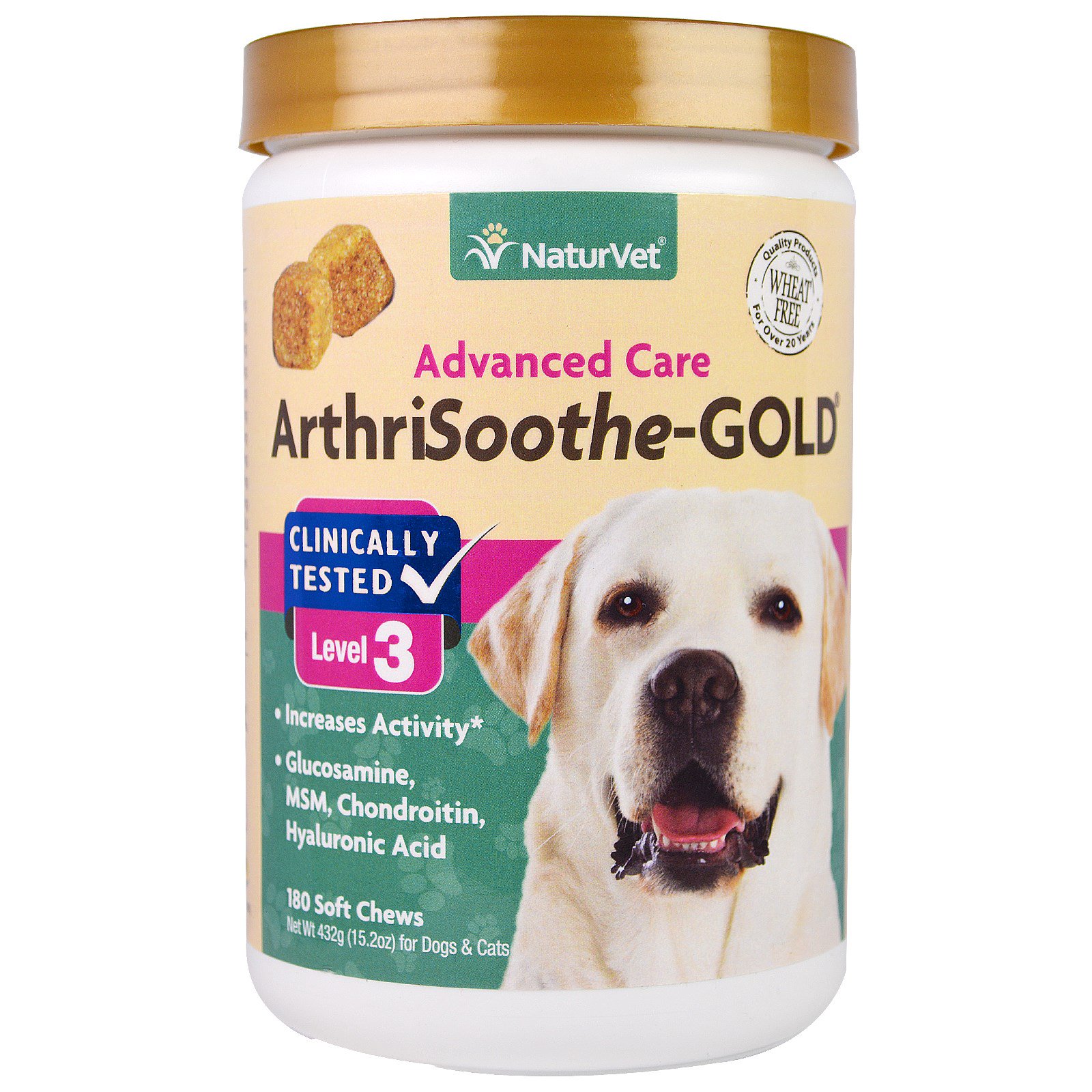 Comprar NaturVet, ArthriSoothe-GOLD, Advanced Care, Level 3, 180 Comprimidos Mastigáveis Macios, 432 g (15,2 oz)
