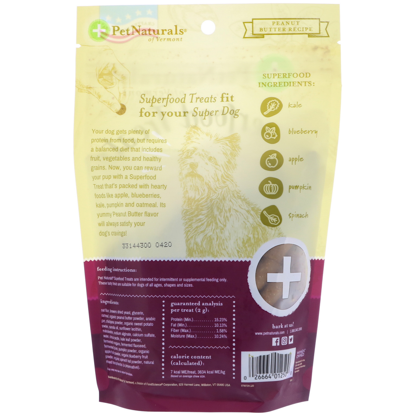Comprar Pet Naturals of Vermont, Petiscos de Superalimentos para Cães, Receita de Manteiga de Amendoim, Mais de 100 Petiscos, 240 g (8,5 oz) - Imagem 2