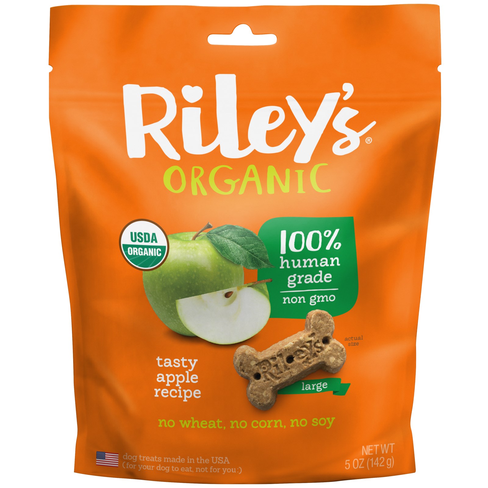 Comprar Riley’s Organics, Petiscos para Cães, Osso Grande, Receita de Maçã Deliciosa, 5 oz (142 g)