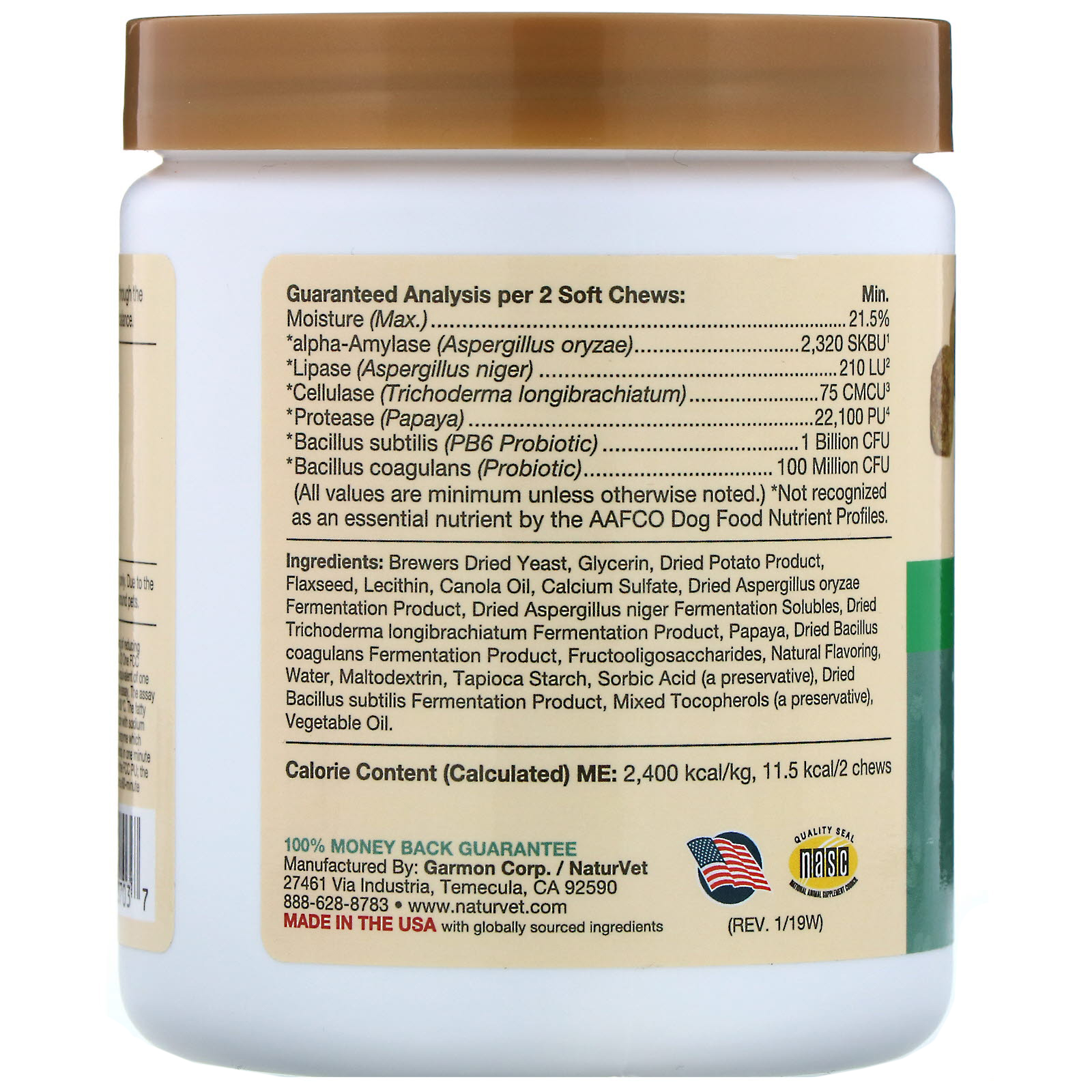 Comprar NaturVet, Enzimas e Probióticos Avançados, Com Probiótico Vet Strength PB6 para Cães, 120 Gomas Mastigáveis - Imagem 2